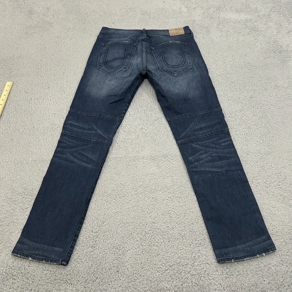 True Religion Jeans Mens 32x32 Blue Denim Rocco Relaxed Skinny Stretch Preppy